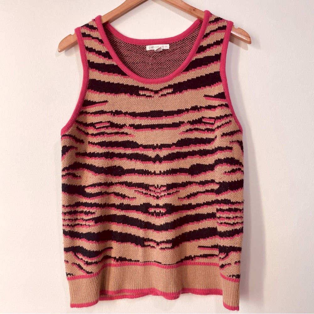 Cato Pink and Black Knit Top Sweater Vest